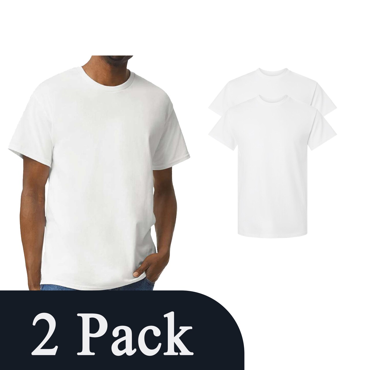 Gildan White Ultra Cotton Short Sleeve T-Shirt Bundle for Cricut, Heat Transfer & Custom Printing